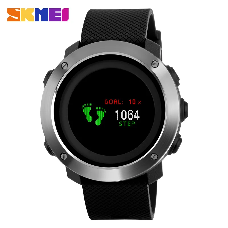 

SKMEI wholesale smart digital pedometer compass sport watch, Black/customsized