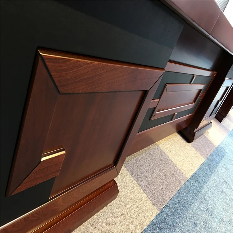 Wood Veneer L Shaped Office Table Executive CEO Office Desk Of Best Office Furniture Manufacturers