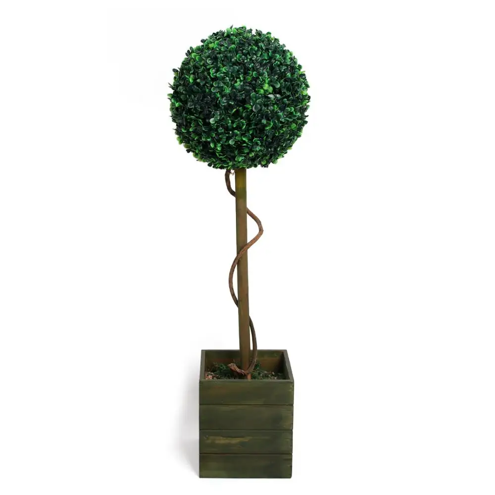 

Factory Sale artificial plants bonsai artificial topiary trees double ball topiary trees for decoration