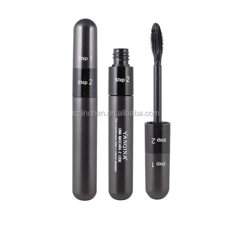 

YANQINA High Quality 2IN1 Black Mascara Waterproof Mascara 4D Eyelash Extension Thick Slender Mascara