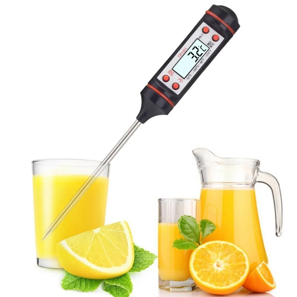 

kitchen cooking min max alarm digital thermometer Electric Meat Thermometer temperature display thermometer, Black/white