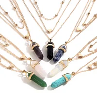 

Fashion Gold heart stone necklace For Women wholesale N95303