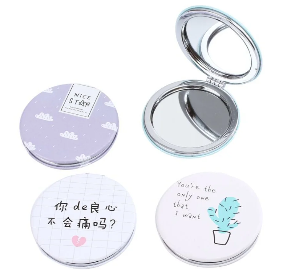 

Custom Logo Folding Pocket Mirror PU Leather Bunny Metal Hand Cosmetic Mirror