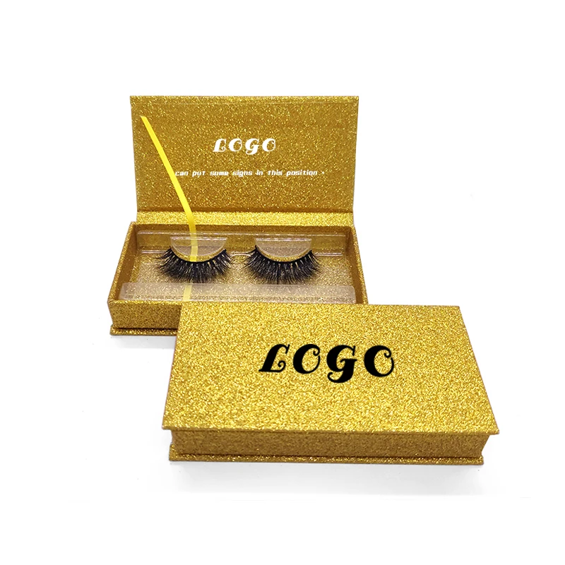 

Shuying SY empty gold glitter eyelash organizer storage box custom magnetic lash box packaging