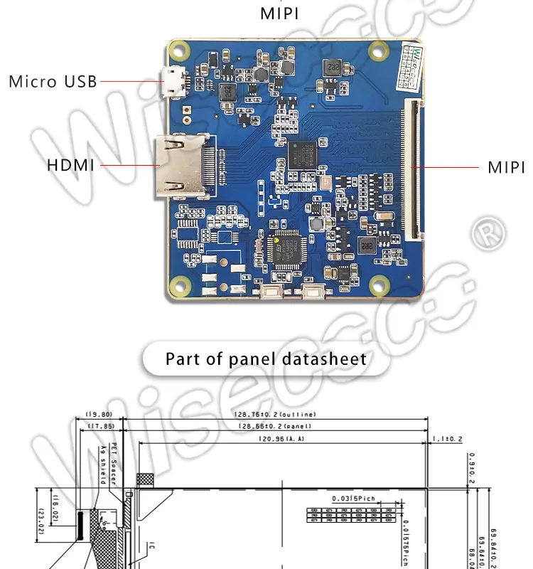 Module écran LCD 5.5 4K UHD LS055D1SX05 2160x3840 MIPI 60 Broches Pour Smartphone