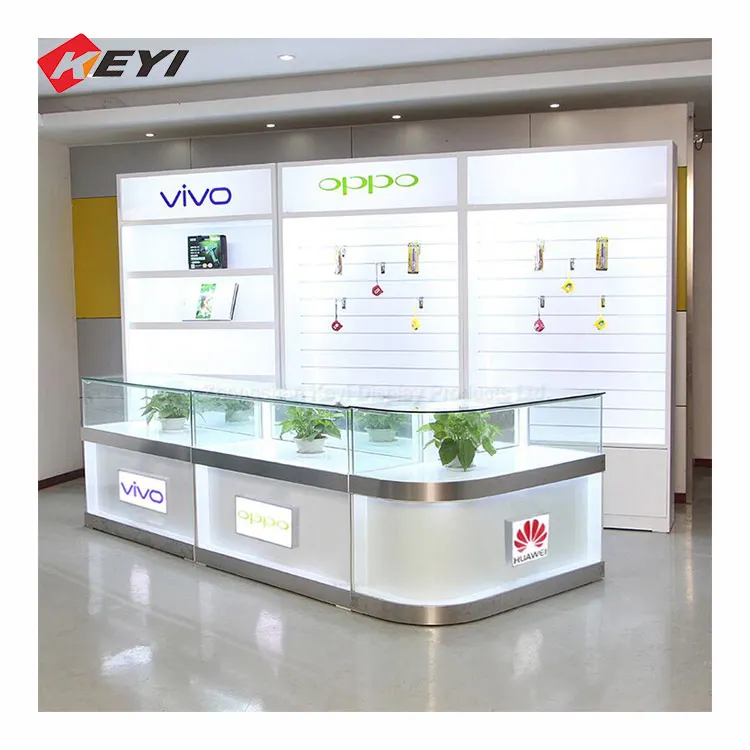 Custom Brand Mobile Phone Store SlatWall Showcase,Display Cabinet For Mobile Phone