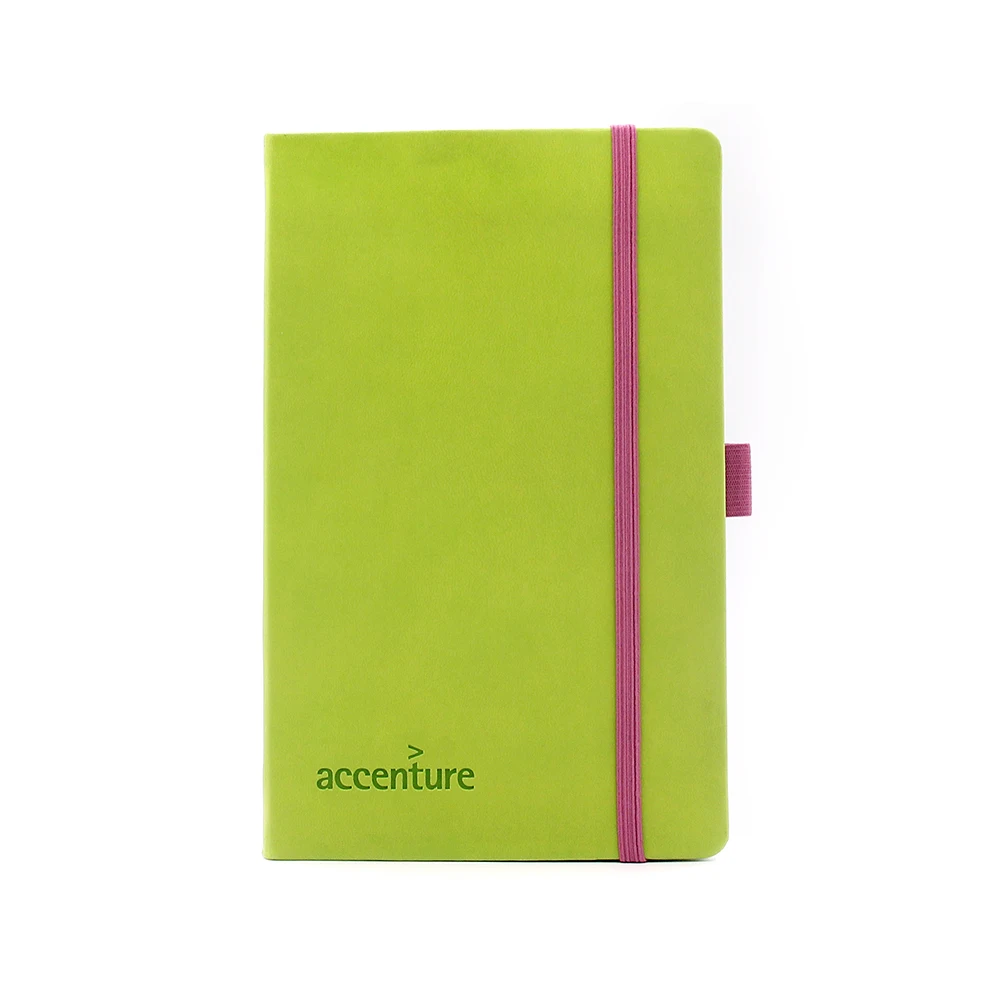 A5 Hard Cover PU Leather Notebook Blank Diary With Elastic Band 96 Sheets