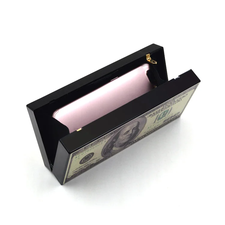 
Cheap Chinese Unique Fancy Top Quality Custom Logo Clutch Evening Bag Fashion dollar money Handbag 