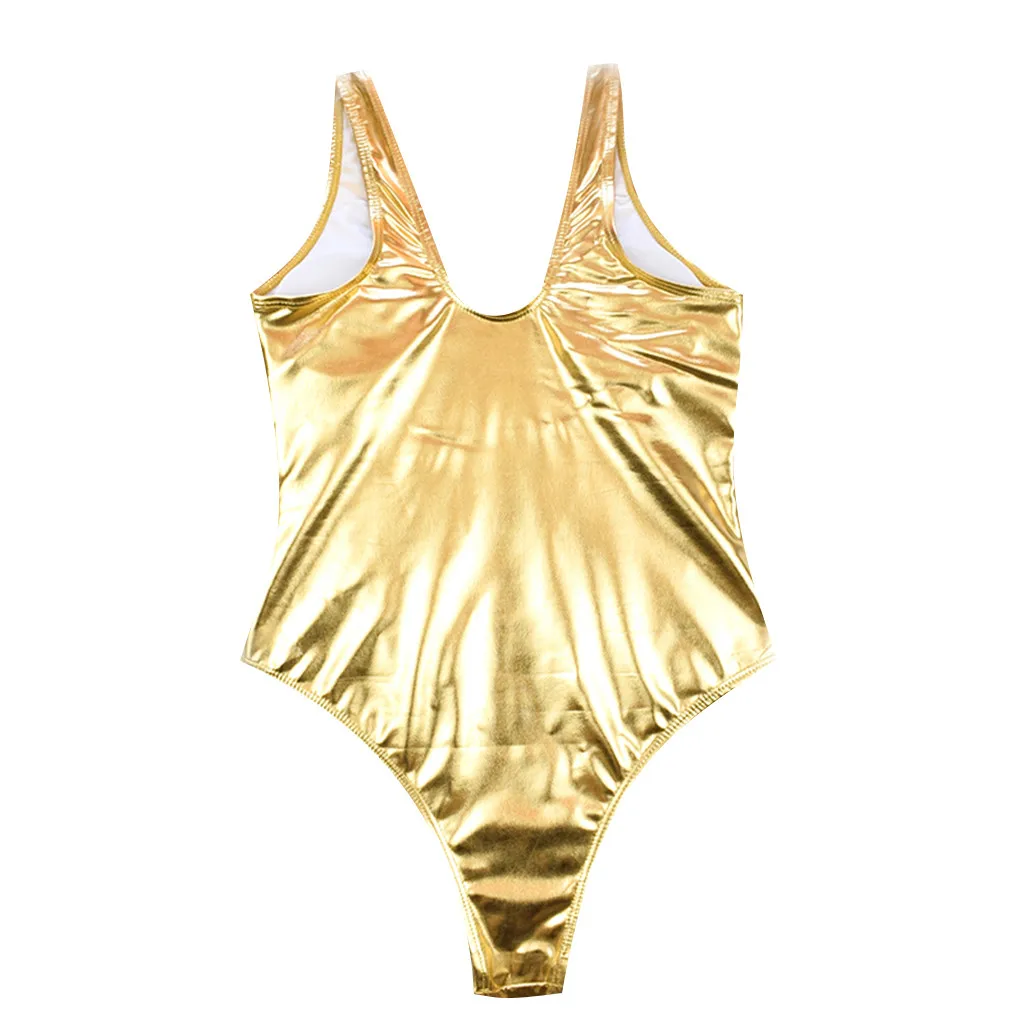 One Piece Bikini Padded Gold Solid Bikini Beachwear Push Up Summer ...