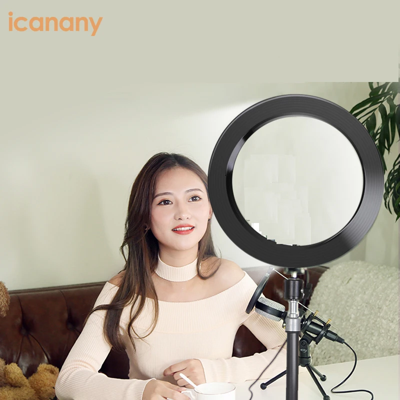 

Attractive price 12 Inch 15W Selfie Ring Light with tripod phone holder USB dimmer for YouTube Video/ Makeup,RK42, Black;pink