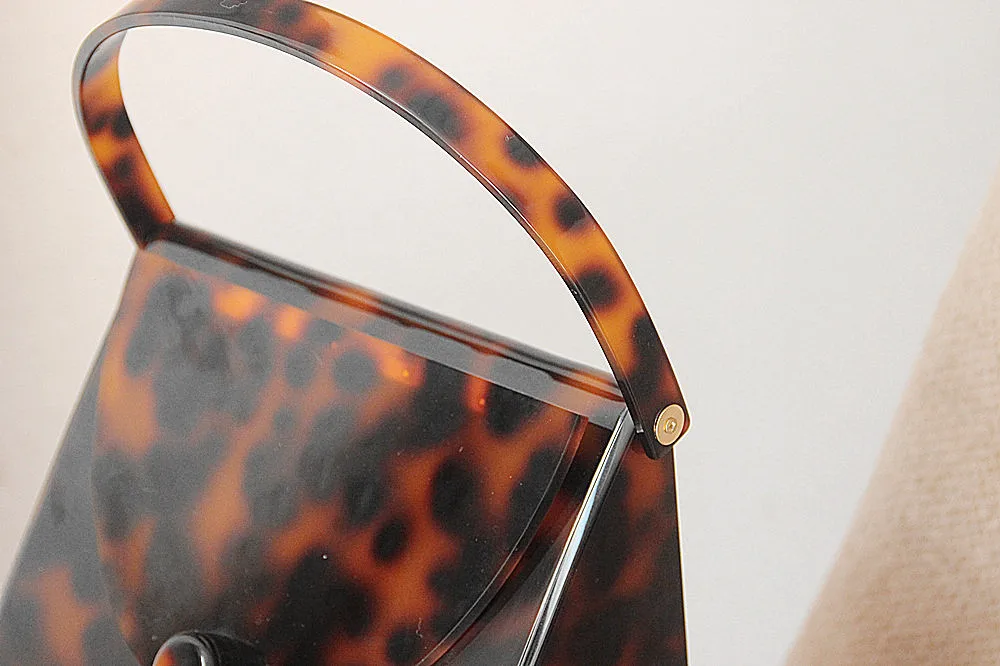 
womens clutch bag Leopard Print Dinner Bag Acrylic Clutch bag 