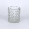 Hot sale cheap crystal clear embossed candle holder candle jar for scented soy candle making