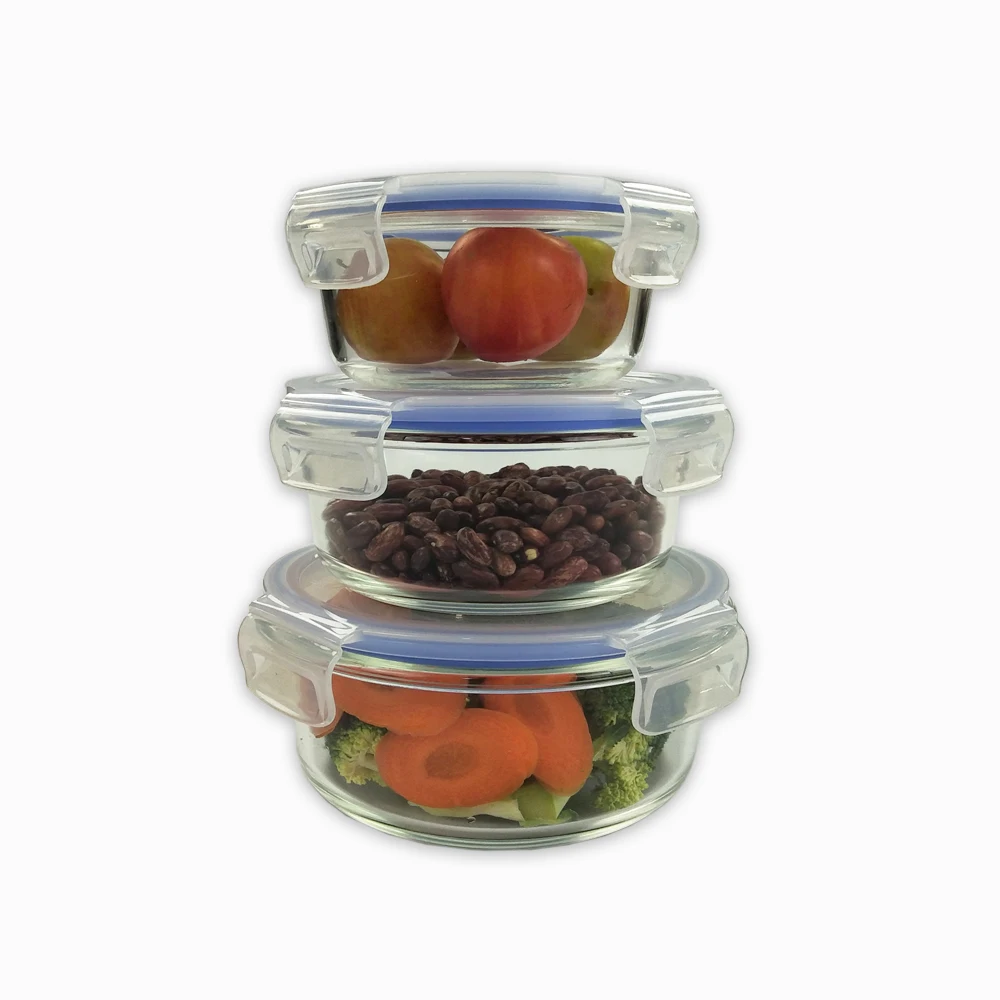 

Microwave Heated Glass Lunchbox Food Storage Container Glass Meal Prep Container with Lid, Customized