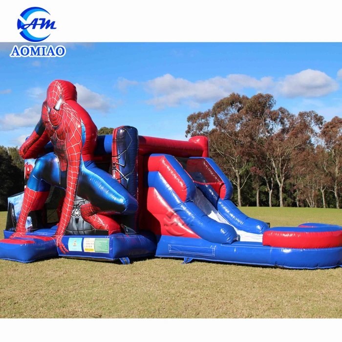 Perfect inflatable toys spider man jumers bouncing house with slide