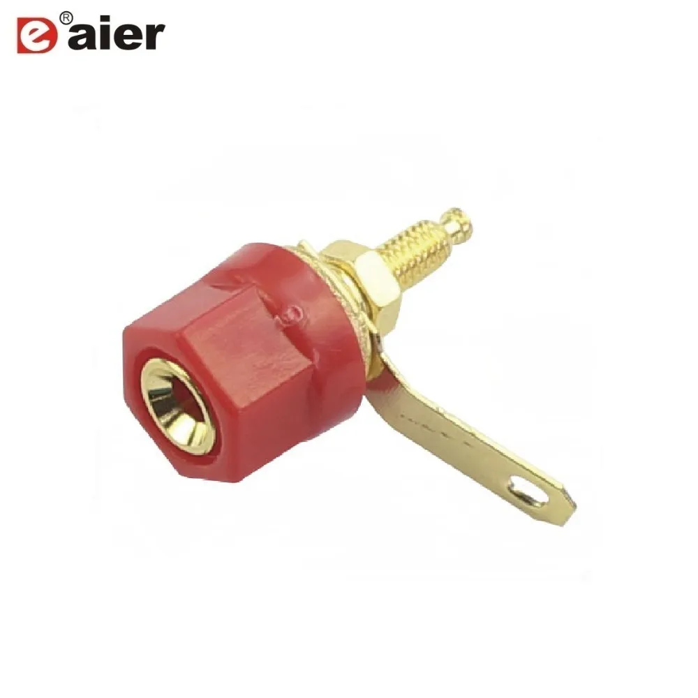 Bornes Connecteur Banane Femelle 4 Mm - Lot De 5 Paires - Nickel Plaqué, Longueur 34 Mm - Pour Câblage Audio, électronique - 11