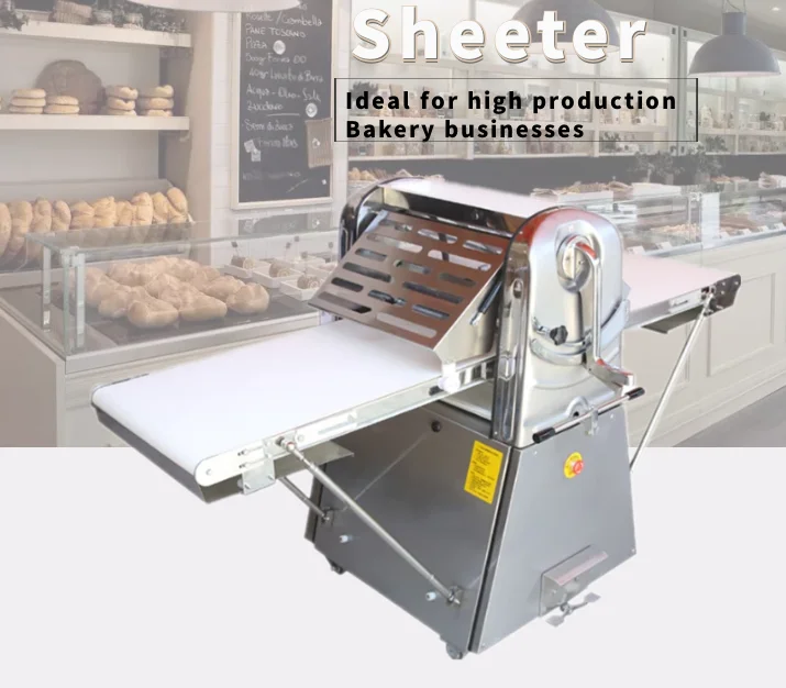 Puff Pastry Sheet Making Machine Maker,Automatic Commercial Dough Roller Belt 520 630mm Sheeter
