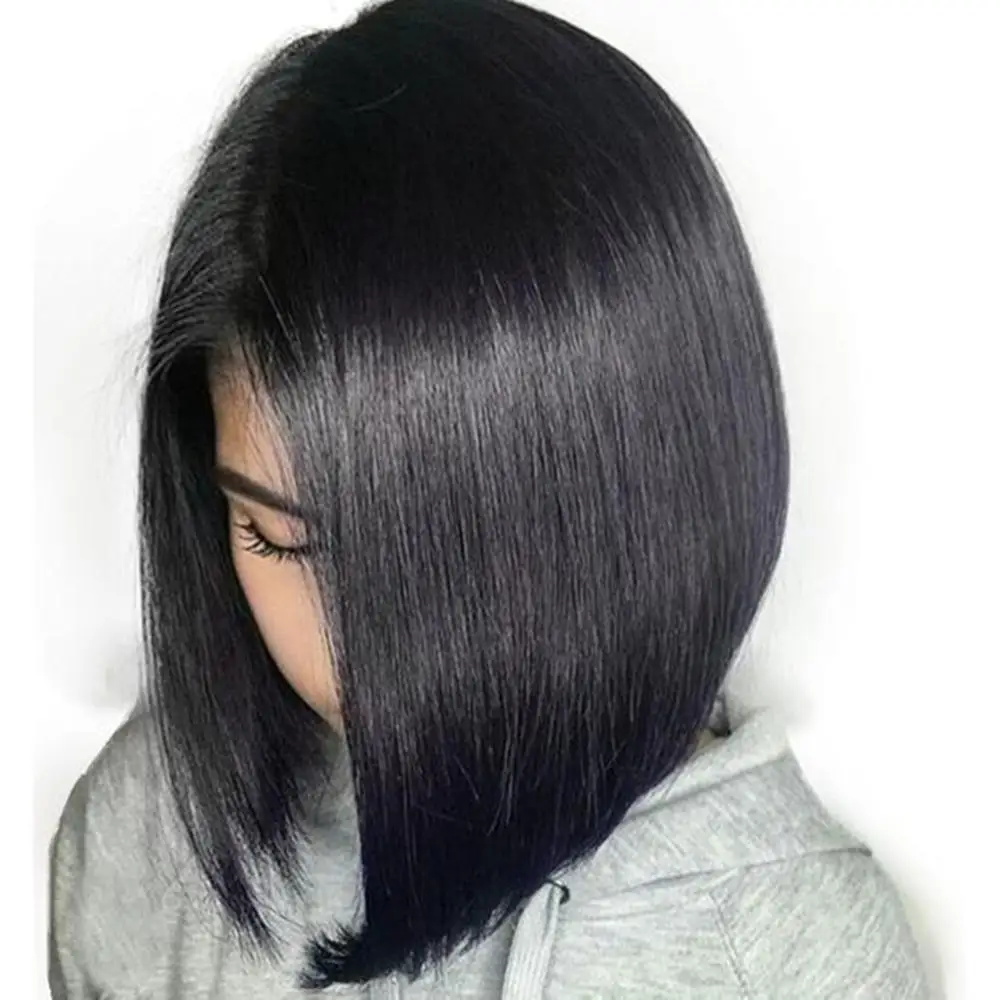 13x6 Lace Front Human Hair Wigs For Black Women Short Bob 150%