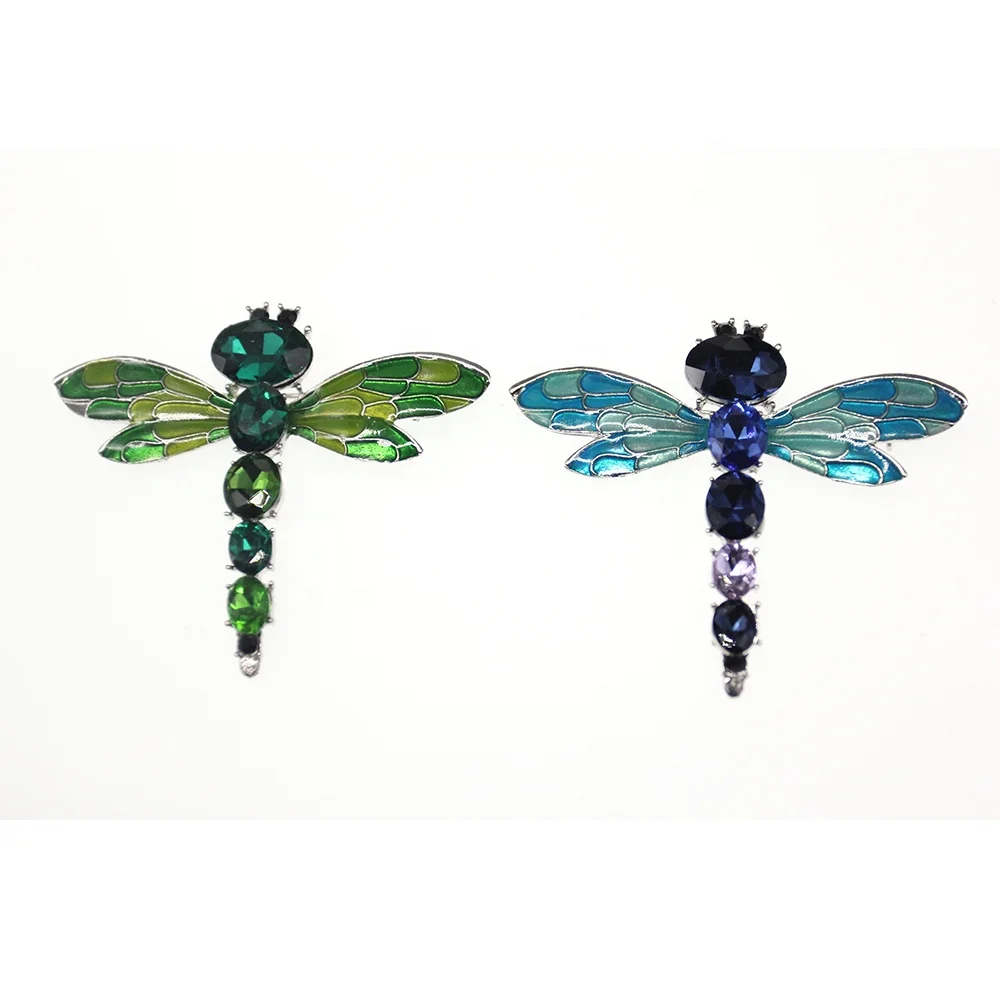 

New fun small blue/green small enamel pin blue jewel small dragonfly brooch, Picture