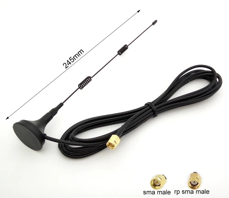 TOP Quality 2.4G 7dBi Wifi Spring Whip Magnetic Antenna With RG174 Cable