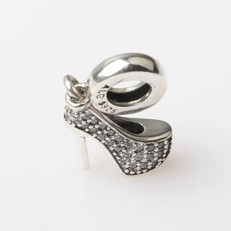 

SJB23 Wholesale Fashion Jewelry Fancy Design 925 Sterling High-heeled Shoes Charm