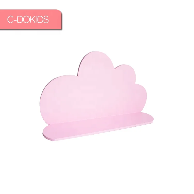 

China Pink Storage Cloud Wall Wood Shelf Decoration Wall Organizer For Book
