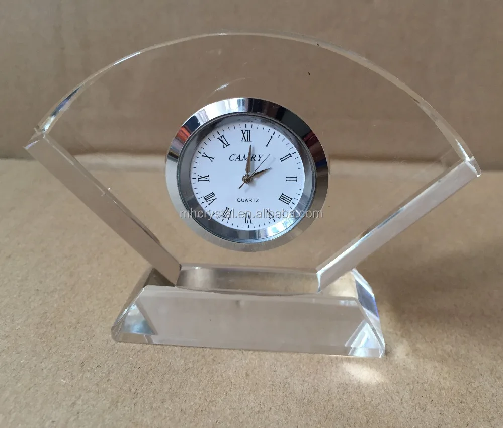 Mini Quartz Crystal Glass Table Clock Mh C0189 Small Desk On Alibaba Com