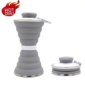Image of 500ML Eco Friendly Reusable Cute GYM Silicone Sport Drink Collapsible Water Bottle With Custom Logo