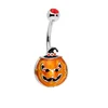 Halloween Orange Gem Spooky Jack O Lantern Belly Button Ring Body Piercing Jewelry Free Sample