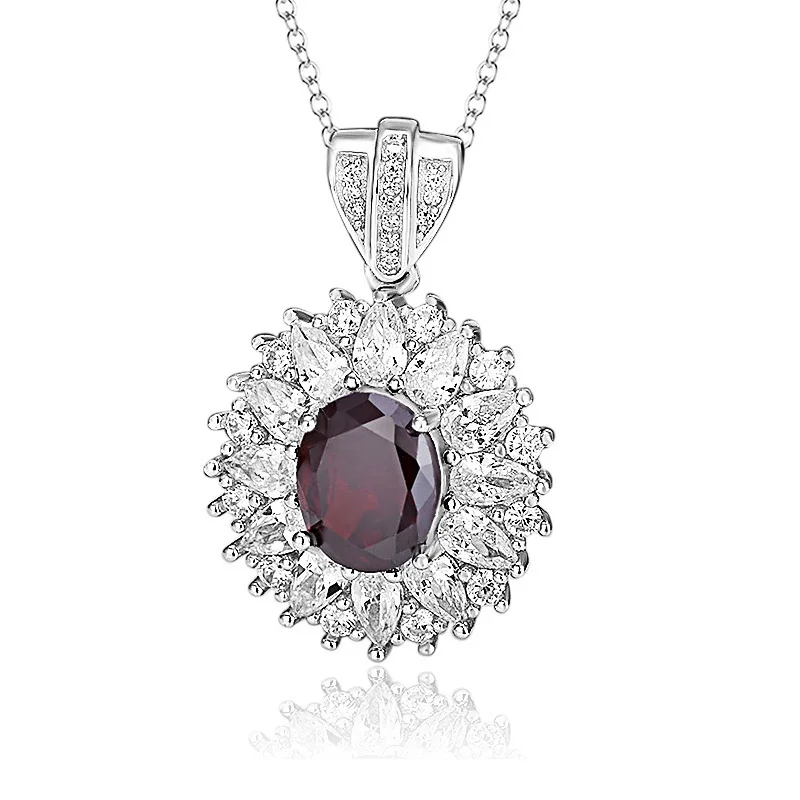 

Natural gemstone silver women pendant with fashionable color zircon, Platinum 18k gold 24k gold rose gold