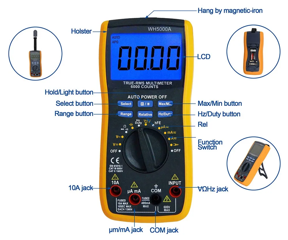 multimeter True RMS 6000 counts auto range Best Digital Multimeter