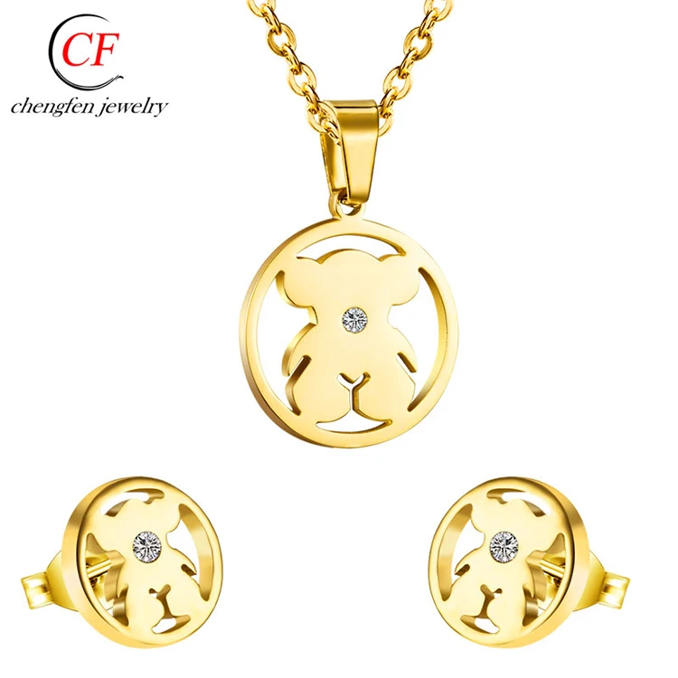 Chengfen Factory Direct Sale Titanium Bear Rolled Gold Jewelry Philippine Gold Jewelry
