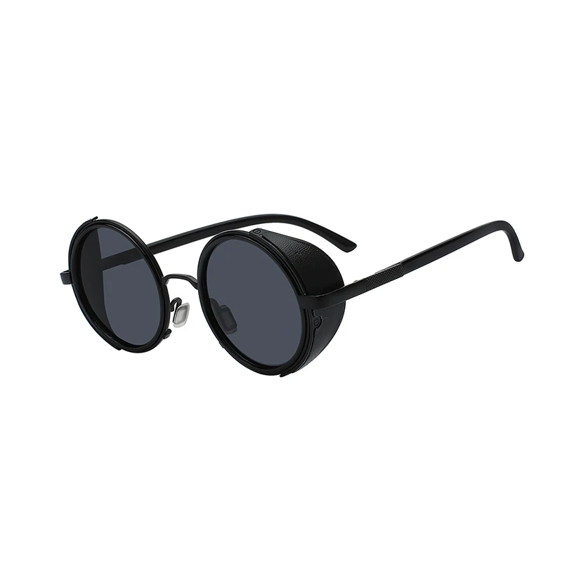 

2019 vintage steampunk men sun glasses metal round designer sunglasses