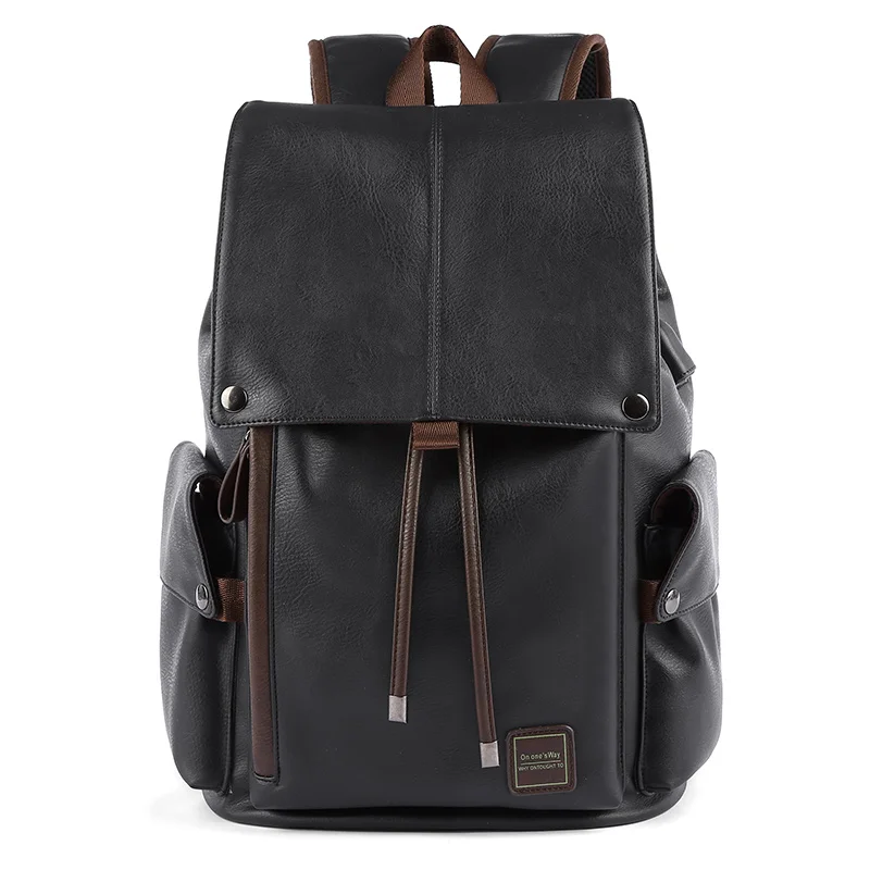 
MOYYI waterproof school bag Fashionable original design men leather backpack black travelling back pack bags 
