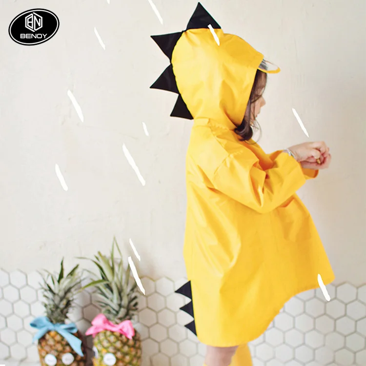 Small Dinosaur Rain Coat Windproof Polyester Cute Boys Child GirlS Raincoat BS 