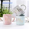 Kuwait new innovative daily use products Marbling design personalized water bottles coffee milk ceramic drinking cup