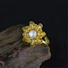 New Silver Blooming Lotus Flower gold filled ring