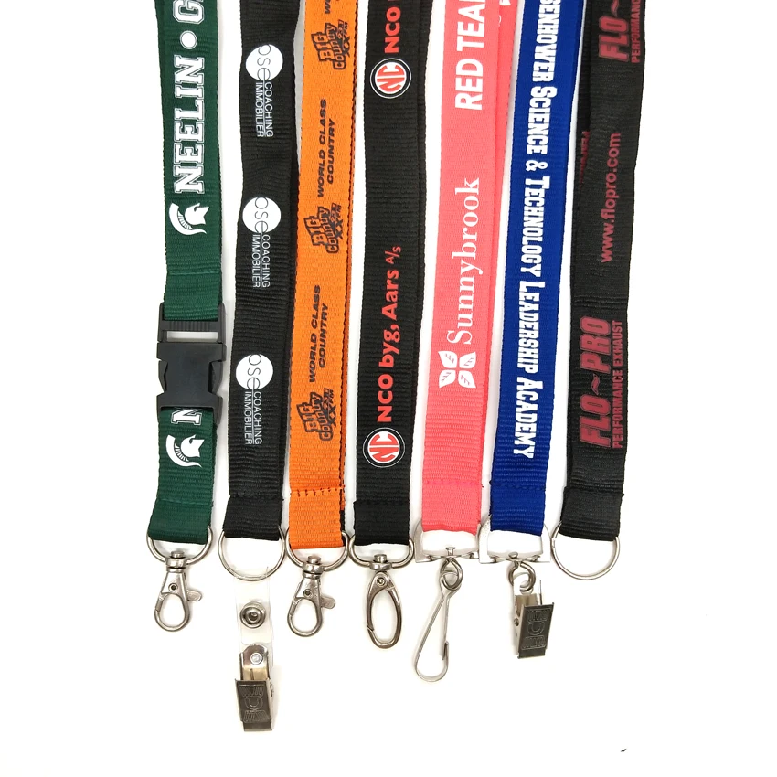 Factory Wholesale Polyester Material Silkscreen Neck Strap Custom