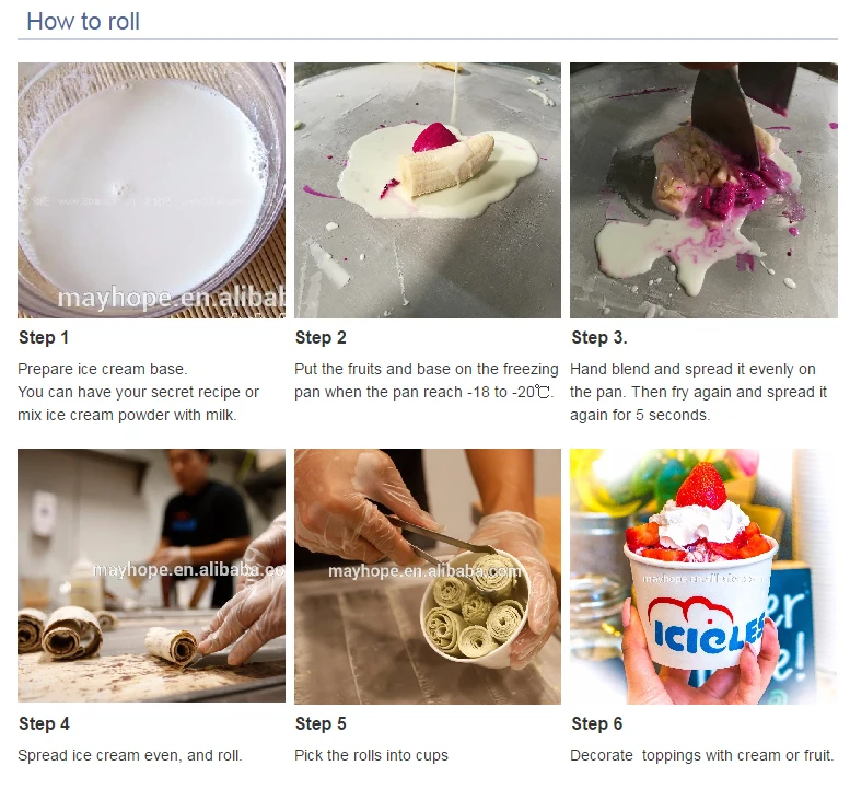 New Double Round Pan Fried Ice Cream Machine With Baffle Plate Rolled