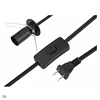 American Standard 2 Pin AC Salt Lamp Electric Wire Extension Cable UL Power Supply Cord With 303 304 Switch And E12 Lamp Holder