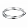 Silver Triple Interlocked Rolling Jewelry Tarnish Resistant Wedding Stackable Bangle