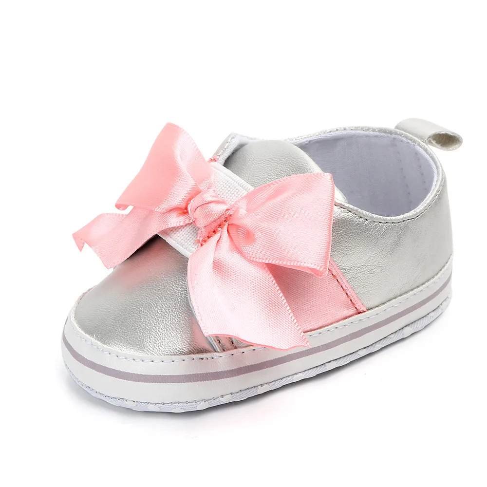 

New fashional design first walking baby girl shoes prewalker baby shoes, Pink and grey/white and grey