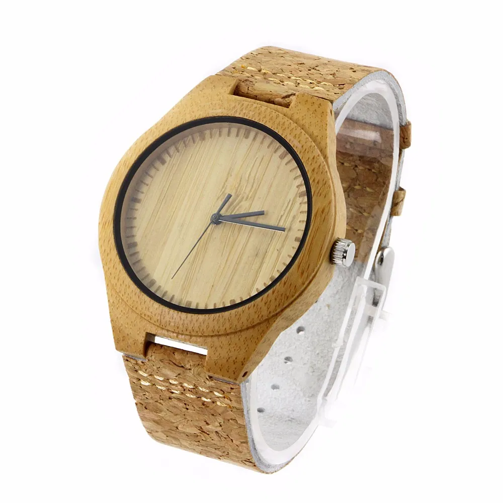 

2019 Engraving Cork Strap WIth Logo Bamboo Wood Cork Watch, Wooden