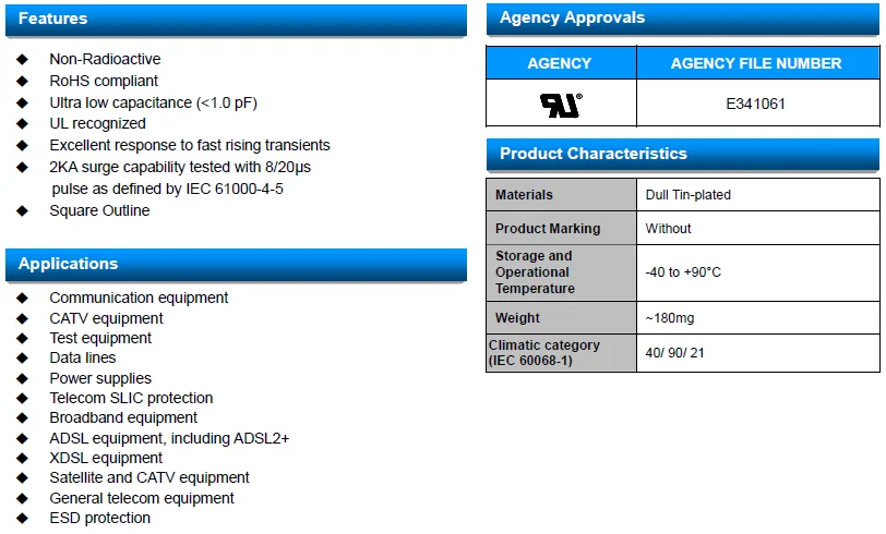 OEM manufacture SMD  2-Electrode gas discharge tube /GDT/ Arrester