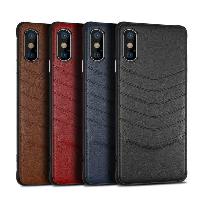 

For iPhoneXSmax mobile phone case anti-fall business leather case, Black;dark blue;red;brown