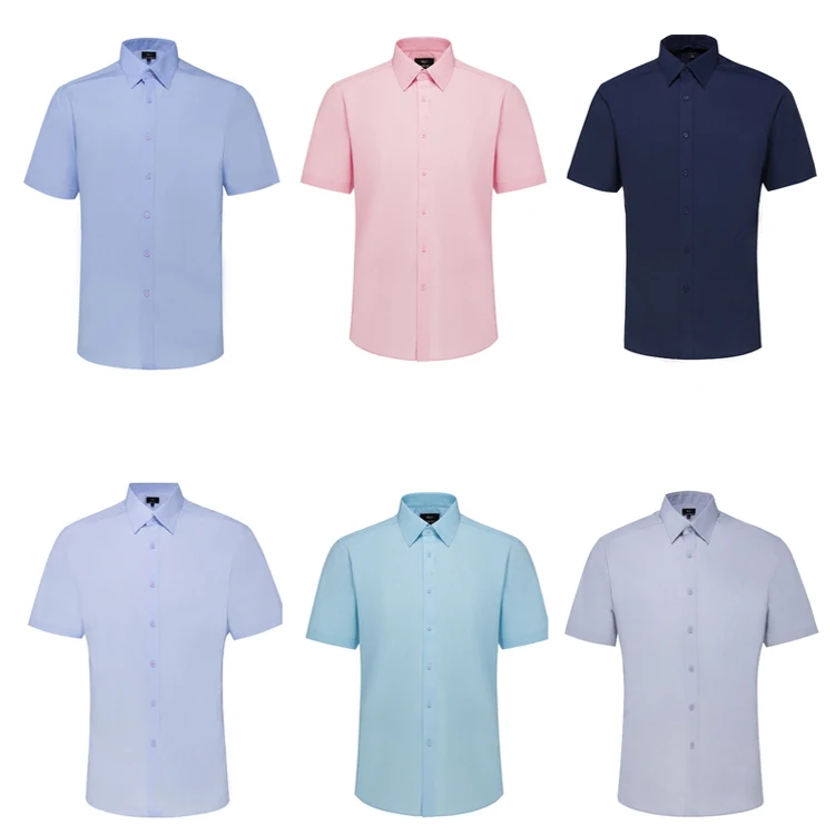 

China supplier Wholesale short sleeve button down business mens dress shirt, Customized