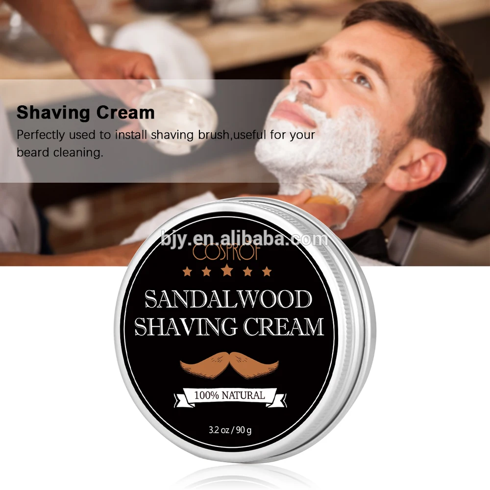 

2018 Hot Sale 100% Natural Men Sandalwood Scent Beard Shaving Soap Cream For Beard Grooming Care