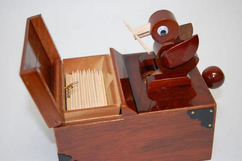 wooden toothpick dispenser