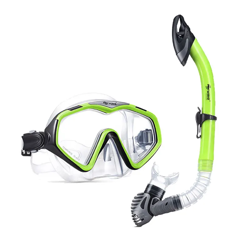 Professional adult silicone one piece snorkeling swimming mask and snorkel