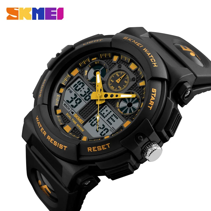 

New Luxury SKMEI 1270 Brand Sports Quartz Watch Men Waterproof Dual Time Analog Digital LED Clock Man Casual Wristwatches
