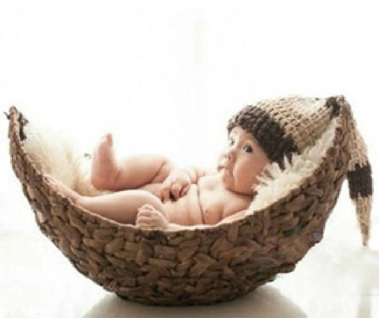 basket props for baby photography
